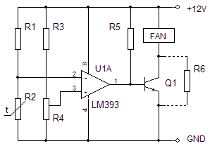 Автоматический регулятор частоты вращения вентилятора блока питания компьютера